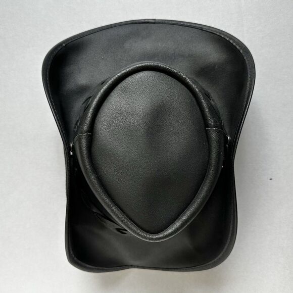 Vintage Coastline Hat Co Black Leather Australian Hat Size Med Crocodile Dundee - Picture 6 of 12